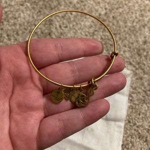 Alex and Ani music note treble clef charm bangle gold finish stackable bracelet